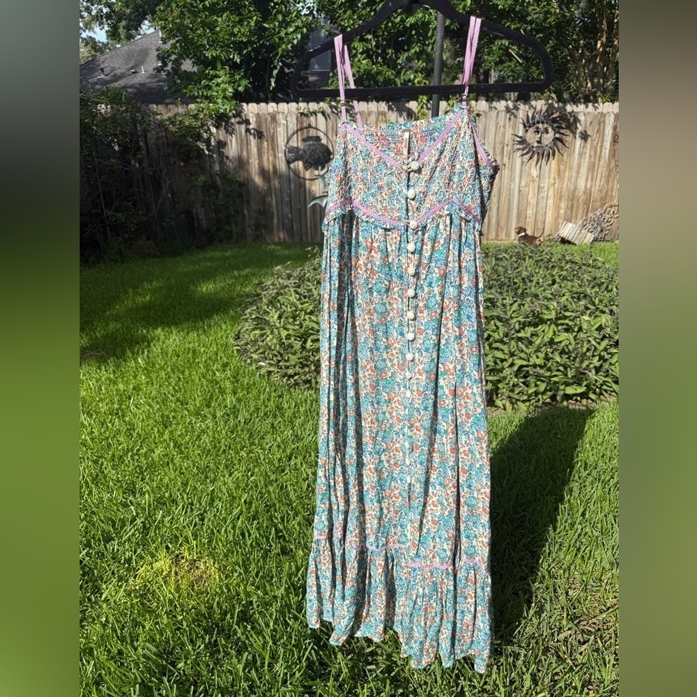 ▶️ Free People ◀️ Molly Jo Midi Dress in Blossom Combo - Picture 5 of 16